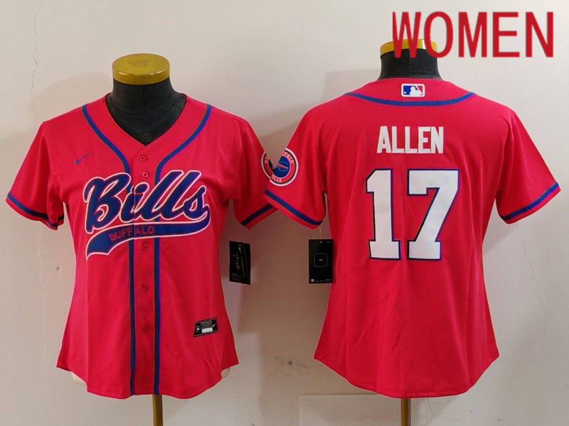 Women Buffalo Bills #17 Allen Red Joint Name 2024 Nike Limited NFL Jersey style 912